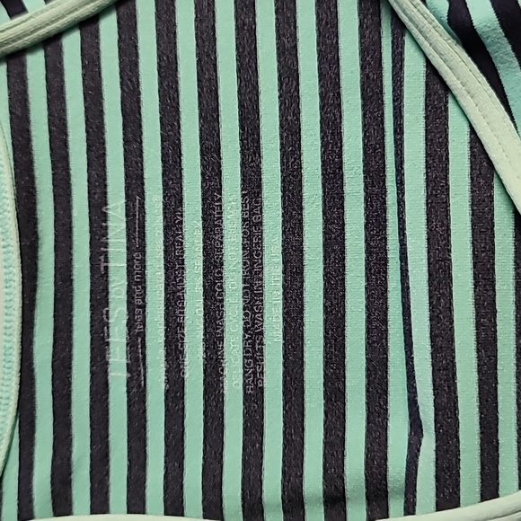 Tees by Tina Turquoise and Black Stripped Stretch Tank - One Size Fits Most - Picture 2 of 4